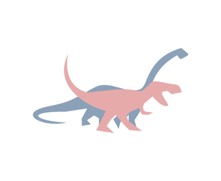 diplodocus and t-rex illustration