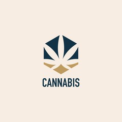 Simple Cannabis Creative Design Logo Concept.
