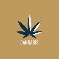 Simple Cannabis Creative Design Logo Concept.