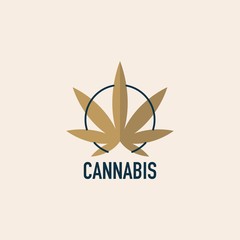 Simple Cannabis Creative Design Logo Concept.