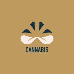 Simple Cannabis Creative Design Logo Concept.