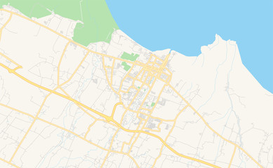 Fototapeta premium Printable street map of Pasuruan, Indonesia