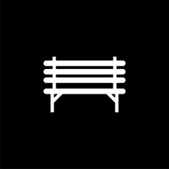 Park bench isolated icon on black background