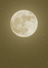 Fototapeta na wymiar full moon in night sky