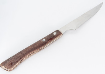 Knife with wooden handle