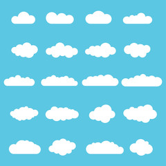 Vector cloud pattern on a blue background.