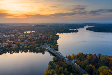 Potsdam, Deutschland. Glieniker Brücke bei Sonnenuntergang