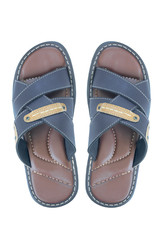 Brown leather shoes isolated on white background