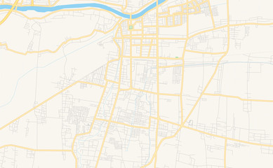 Fototapeta premium Printable street map of Mojokerto, Indonesia
