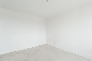 Russia, Moscow- May 21, 2019: interior room apartment. standard repair decoration. rough repair for self-finishing. finishing stage of construction