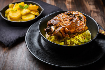 Roaster Pork Knuckle - Traditional German cuisine, Eisbein