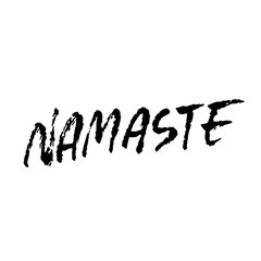 Namaste modern dry brush lettering on mandala pattern background. Yoga typography poster. Vector illustration.