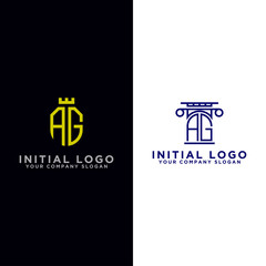 Logo Set modern graphic design, inspirational AG logo design for all companies. -Vectors