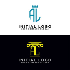 AL Logo Set modern graphic design, inspirational logo design for all companies. -Vectors