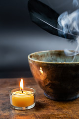 Incense, cozy wintertime  with light and fragrance