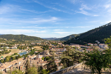 Fototapeta na wymiar Sisteron, Alps, france - View to the city from the Citadel