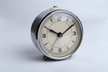 old clock isolated on white background