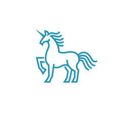 Unicorn logo in simple line style