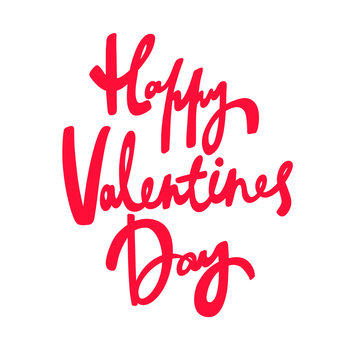 Happy Valentines day Sticker for social media content. Vector hand drawn illustration design. 