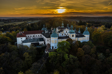 Svata Hora is an important Baroque complex and pilgrimage site on the hill (586 m) near Pribram....