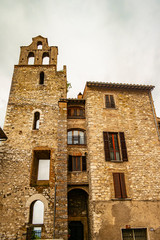 View on a medieval tower in the village of Narni, Umbria - Italy