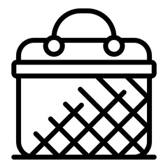 Traditional basket icon. Outline traditional basket vector icon for web design isolated on white background