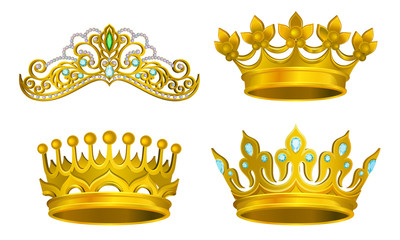 Royal Golden King Jewelry Vector Illustrated Collection