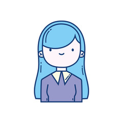 girl portrait character cartoon icon