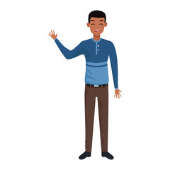 cartoon young man icon, flat design