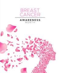 Breast cancer awareness pink flower petal woman