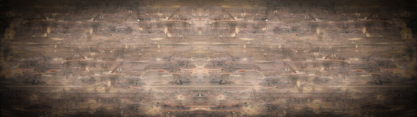 Fototapeta premium old brown rustic dark wooden texture - wood background panorama long banner