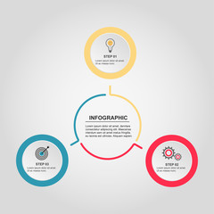 Business infographic template. Vector diagram with 3 options