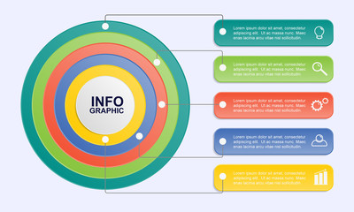 Business infographic template. Vector diagram with 5 options