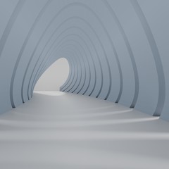 Tunnel light 3d interior concept minimalist