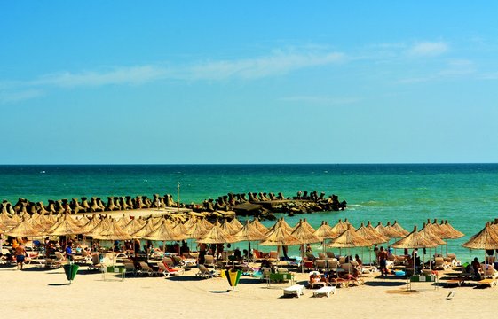 the beach of Mangalia resort Romania