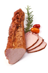 Smoked Pork Loin, isolated on white background