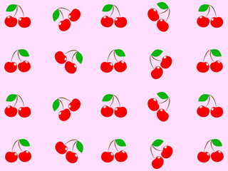 Magnificent design of fresh delicious red cherries