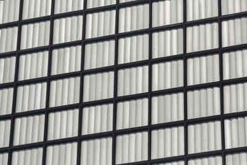 Fototapeta na wymiar White steel wall with black lines in Sao Paulo, Brazil