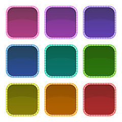 Colorful empty frames for app logo design.