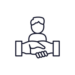 Isolated hand shake icon line design