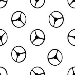 Old Steering Wheel Motif Seamless Pattern
