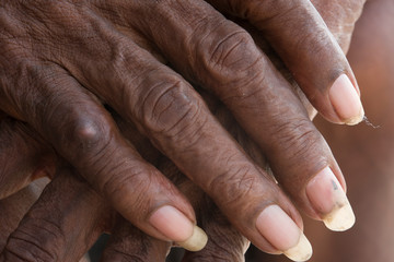 Fototapeta premium Rio de Janeiro, Brazil - March 24, 2016: Old man long nails detail