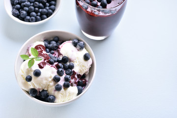 Blueberry ice cream