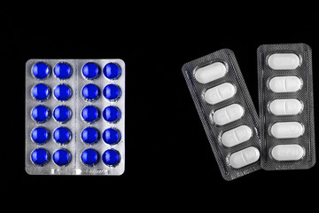 pills close up. disease treatment