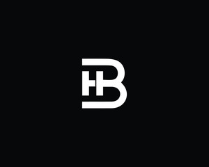 Trendy and Minimalist Letter HB BH Logo Design in Black and White Color , Initial Based Alphabet Icon Logo