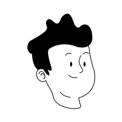 teen boy smiling, flat design