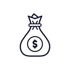 Isolated money bag icon line vector design