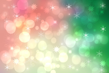 A festive abstract Happy New Year or Christmas texture background and with colorful pastel blurred bokeh lights and stars. Space for design. Card concept or advertising.