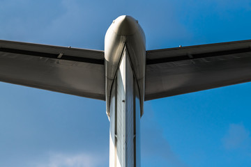 Fototapeta premium The ailerons tail section of the aircraft