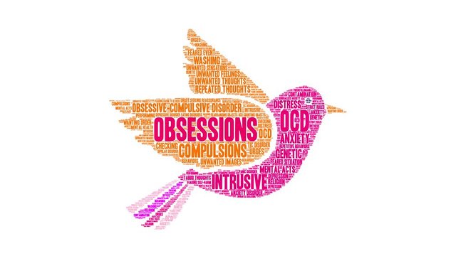 Obsessions Animated word cloud on a white background. 